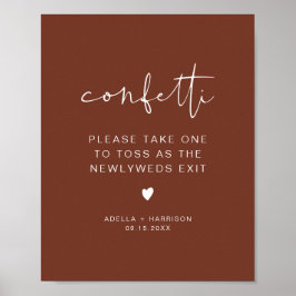 CORIANDER Boho Rust Confetti Toss Unterschrift Poster