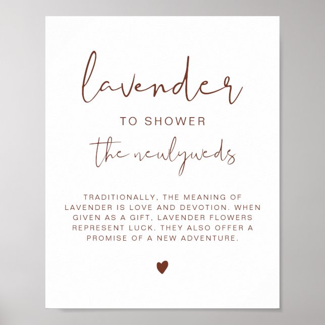 CORIANDER Boho Rust Lavender Toss Wedding Sign Poster (Vorne)