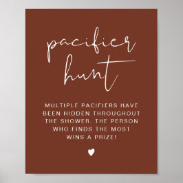 CORIANDER Boho Rust Schnuller Hunt Baby Showspiel Poster