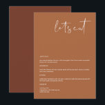 CORIANDER Boho Terracotta 12x18" essen wir Menü Menükarte<br><div class="desc">Dieses Menü verfügt über einen edlen handgeschriebenen Schriftart und modernes minimalistisches Design mit einer boho Terrakotta und Weiß Farbkombination. Editieren Sie *most* einfach Ihren Bedürfnissen entsprechend. Dieses Menü ist die perfekte Ergänzung zu Ihrer einfachen zeitgenössischen oder böhmischen Babydusche, Brautparty, Hochzeit, Ruhestand oder jedem anderen Event! Alle Farben sind zu 100%...</div>