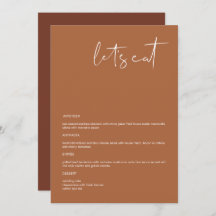 CORIANDER Boho Terracotta 12x18" essen wir Menü