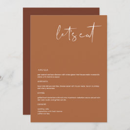 CORIANDER Boho Terracotta 12x18" essen wir Menü Menükarte