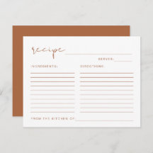 CORIANDER Boho Terracotta Burnt Orange Rezept Kart