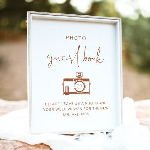 CORIANDER Boho Terracotta Foto Guest Book Sign Poster