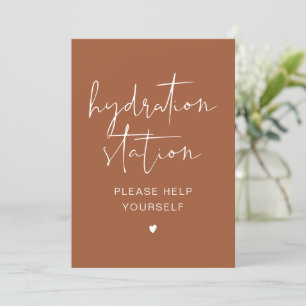CORIANDER Boho Terracotta Hydratation Station Sign Einladung