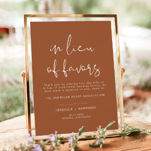 CORIANDER Boho Terracotta Lieu of Favors Wedding Poster