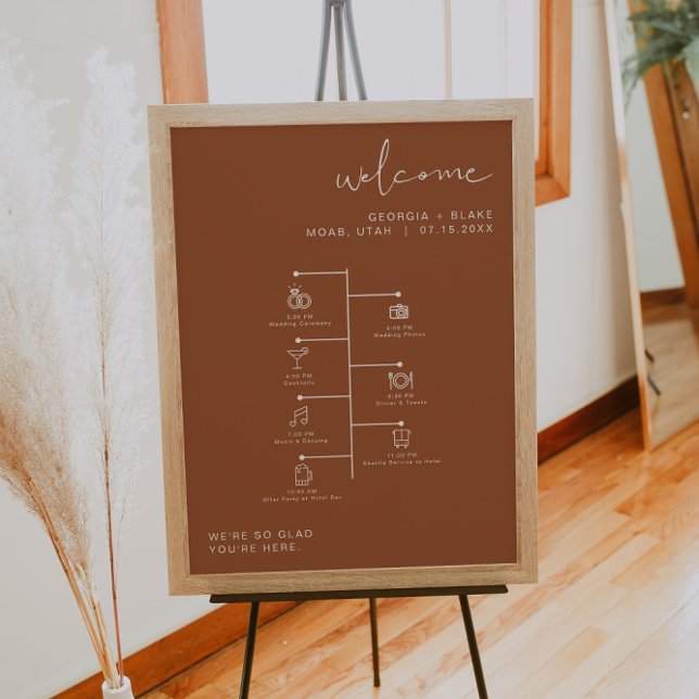 CORIANDER Boho Terracotta Wedding Icon Timeline Poster (Von Creator hochgeladen)