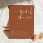 CORIANDER Burnt Orange Terracotta Brautparty Einladung<br><div class="desc">Diese Brautdusche lädt mit einem edlen handgeschriebenen Schriftart mit gebranntem orangefarbenem Terrakotta-Rost und modernem minimalistischem Design zum Verweilen ein. Editieren Sie alle Farben und *most* Formulierungen,  um Ihren Anforderungen gerecht zu werden. Diese Braut lädt zum zeitgenössischen Fall oder zur Böhmischen Braut ein.</div>