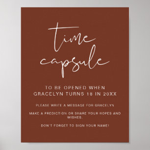 CORIANDER Rust Baby Shower Time Kapselunterschrift Poster