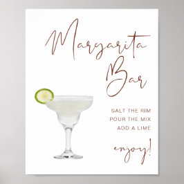 CORIANDER Terracotta Boho Margarita Bar Sign Poster