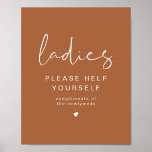 CORIANDER Terracotta Ladys Badezimmer Toilette Poster