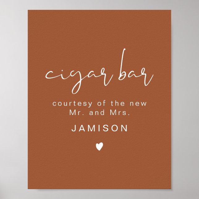 CORIANDER Terracotta Wedding Cigar Bar Poster (Vorne)