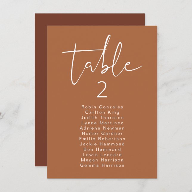 CORIANDER Vertikale moderne Boho Tischkarte Einladung (Vorne/Hinten)