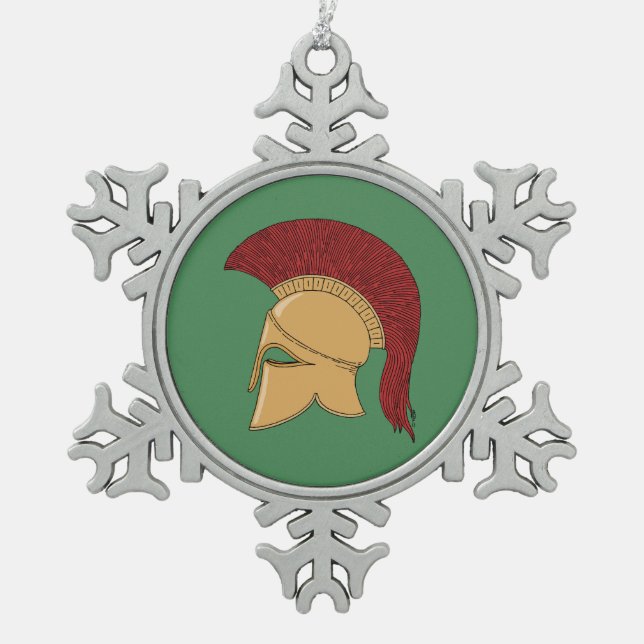 Corinthian Helmet Schneeflocken Zinn-Ornament (Vorderseite)