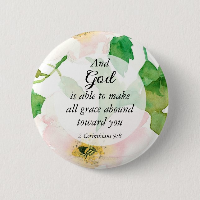 Corinthians Bible Scripture Honeybee Blume Button (Vorderseite)