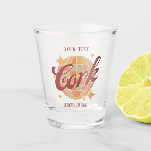 Cork City Ireland Retro-Geschenkgutscheine Schnapsglas (Vorderseite)