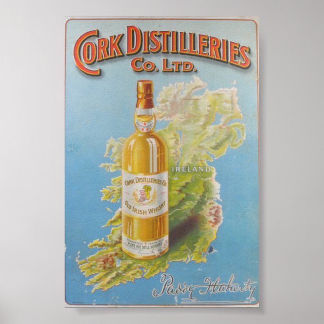 Cork Ireland Whiskey Distilleries Poster (Vorne)