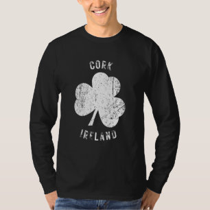 Cork Irland Vintage Shamrock abgenutztes Aussehen T-Shirt