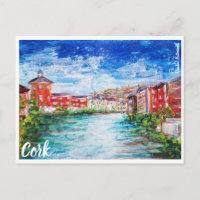 Cork, River Lee Anstrich Postkarte