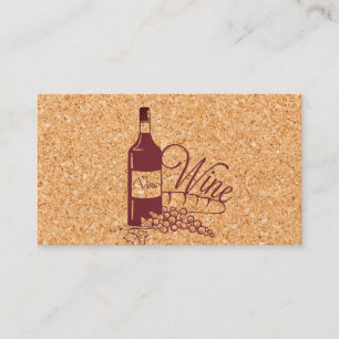 Cork und Wein Flasche Vino Visitenkarte