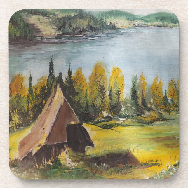 Cork Untersetzer Set Ann Hayes Chalet am See (Vorderseite)