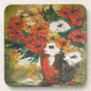 Cork Untersetzer Set Ann Hayes Red Blume Mixed