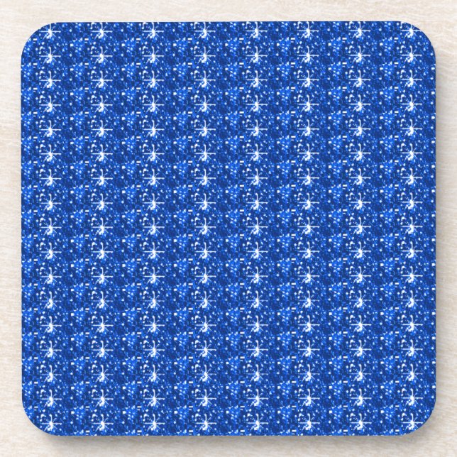 Cork Untersetzer Set Blue Glitzer (Vorderseite)