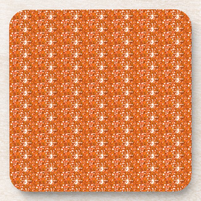 Cork Untersetzer Set Orange Glitzer (Vorderseite)