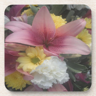 Cork Untersetzer Set Pink Lily Beauty