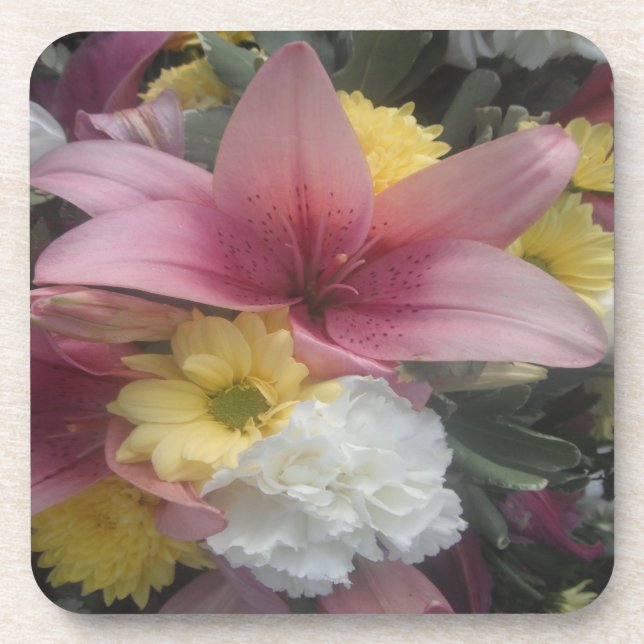 Cork Untersetzer Set Pink Lily Beauty (Vorderseite)