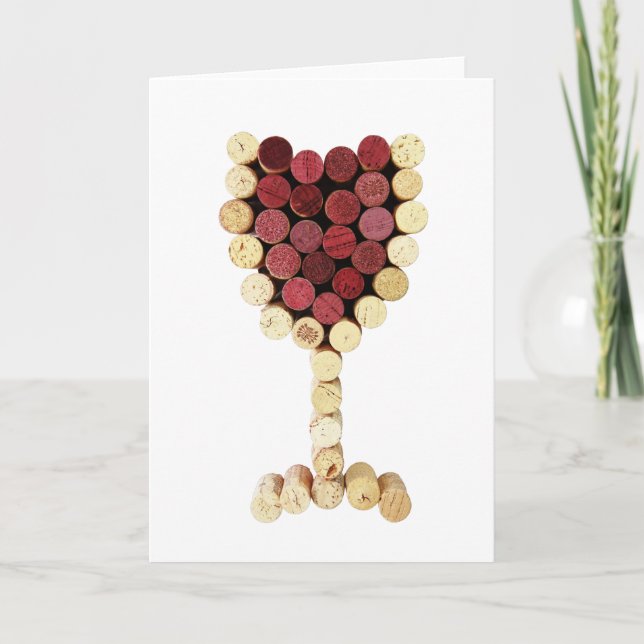 Cork Wine Glass Card Karte (Vorderseite)