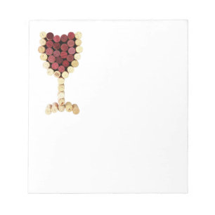 Cork Wine Glass Notepad Notizblock