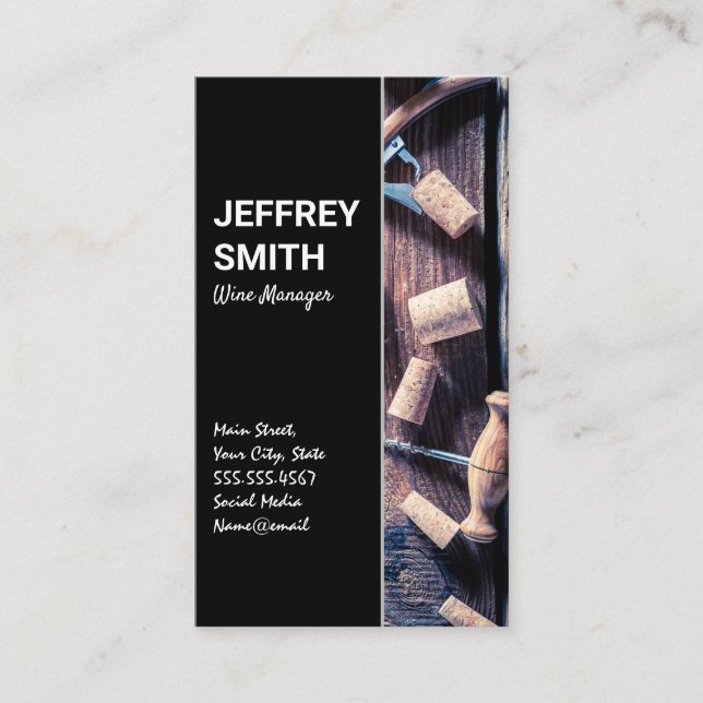 Corks und Wine Openers Visitenkarte (Vorderseite)