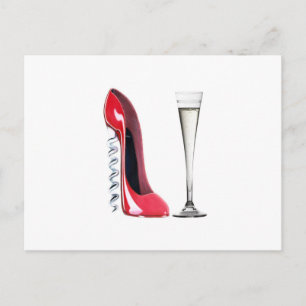 Corkschraube Stiletto Shoe and Champagne Flute Gla Postkarte
