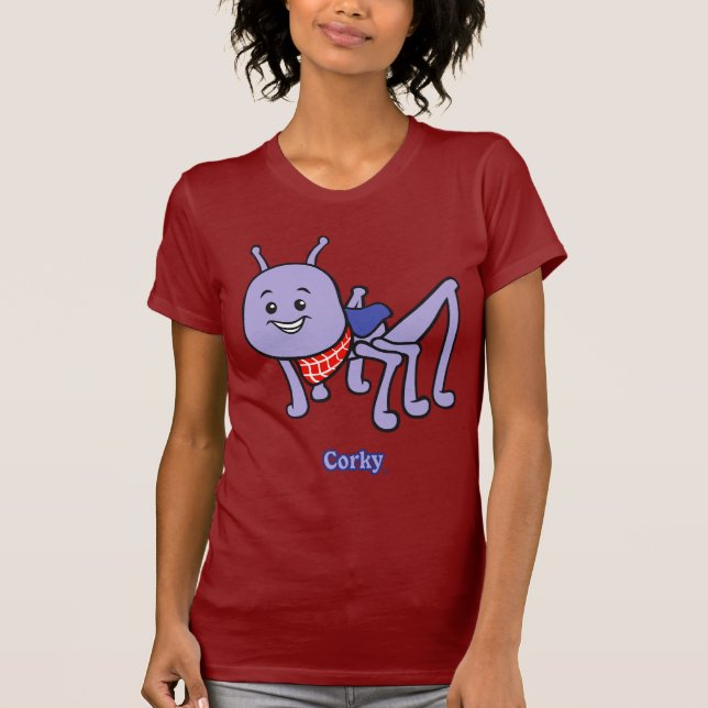 Corky Damen-grundlegender T - Shirt (Vorderseite)