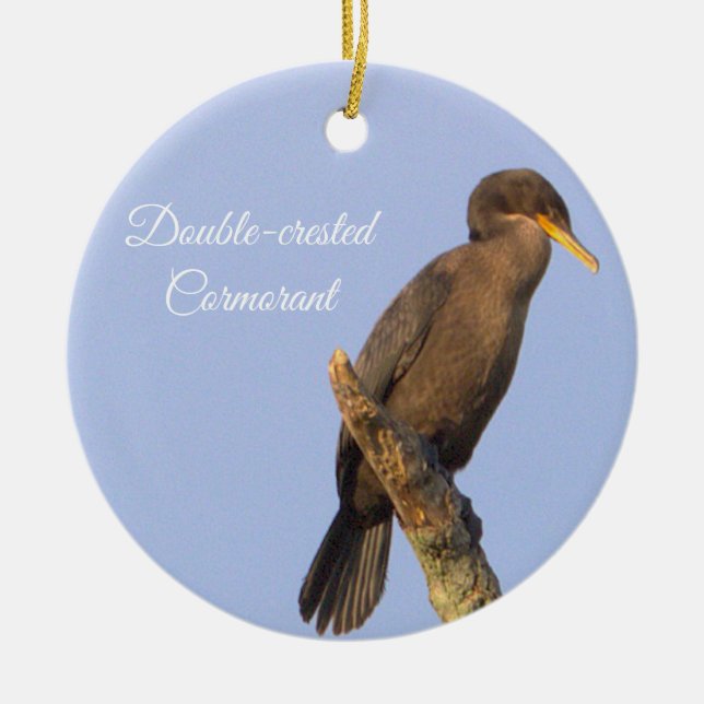Cormorant Bird-Ornament Keramik Ornament (Vorne)