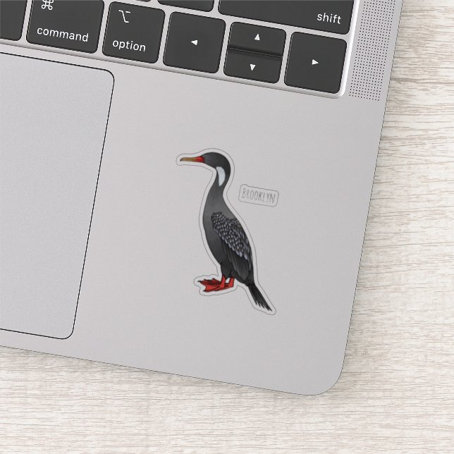 Cormoranvogel-Cartoon-Abbildung Aufkleber (Ausschnitt)