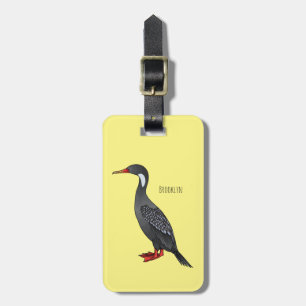 Cormoranvogel-Cartoon-Abbildung Gepäckanhänger