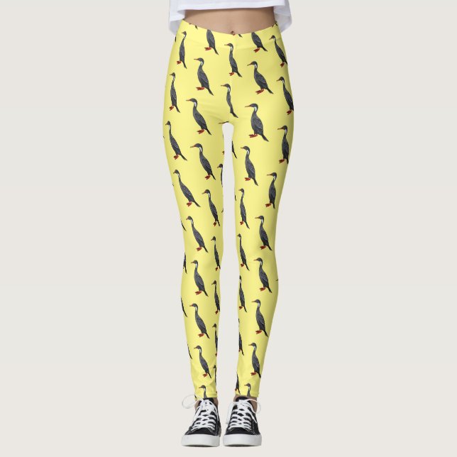 Cormoranvogel-Cartoon-Abbildung Leggings (Vorderseite)
