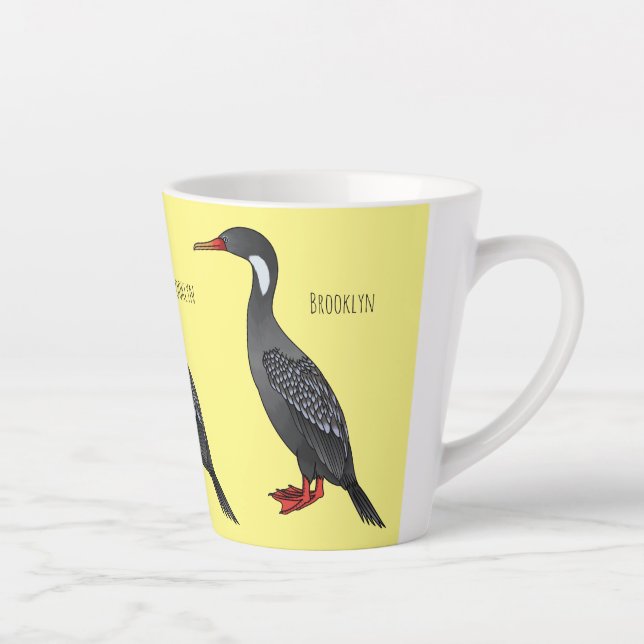 Cormoranvogel-Cartoon-Abbildung Milchtasse (Rechts)