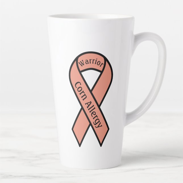 Corn Allergy Warrior Ribbon Milchtasse (Rechts)