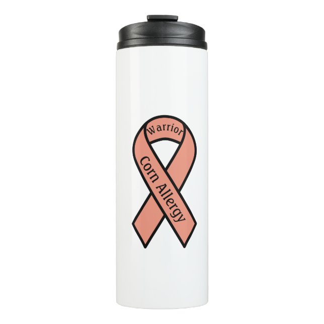 Corn Allergy Warrior Ribbon Thermosbecher (Vorderseite)