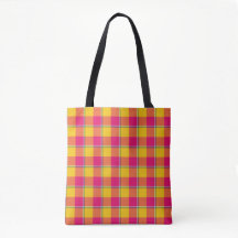 Corn and Razzmatazz Plaid Yellow Pink