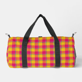 Corn and Razzmatazz Plaid Yellow Pink Duffle Bag