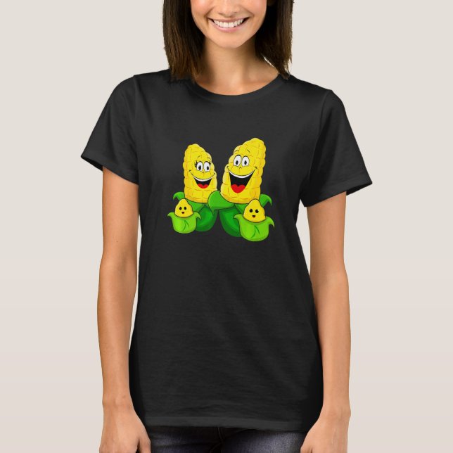 Corn Family Vegetable Vegetarian Vegan Farming   T-Shirt (Vorderseite)
