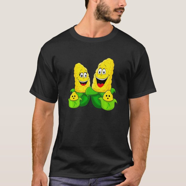 Corn Family Vegetable Vegetarian Vegan Farming   T-Shirt (Vorderseite)