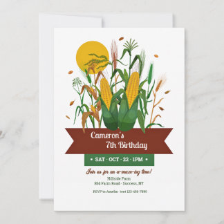 Corn Maze Birthday Einladung