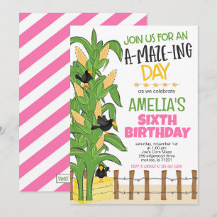 Corn Maze Girl Birthday Einladung