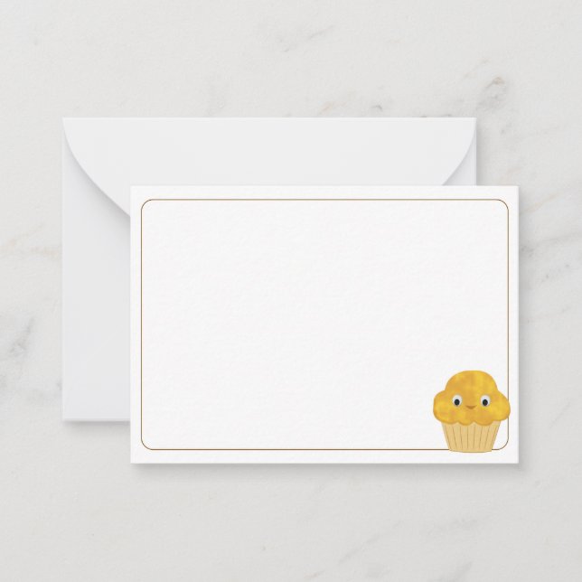  Corn Muffin Cute Drawing Blank Bordered Mitteilungskarte (Vorderseite)