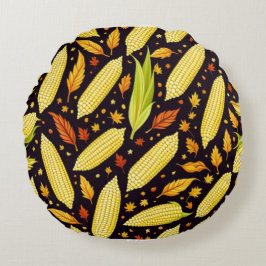 Corn Muster Ernte Tag Herbstdekor Pillow Rundes Kissen